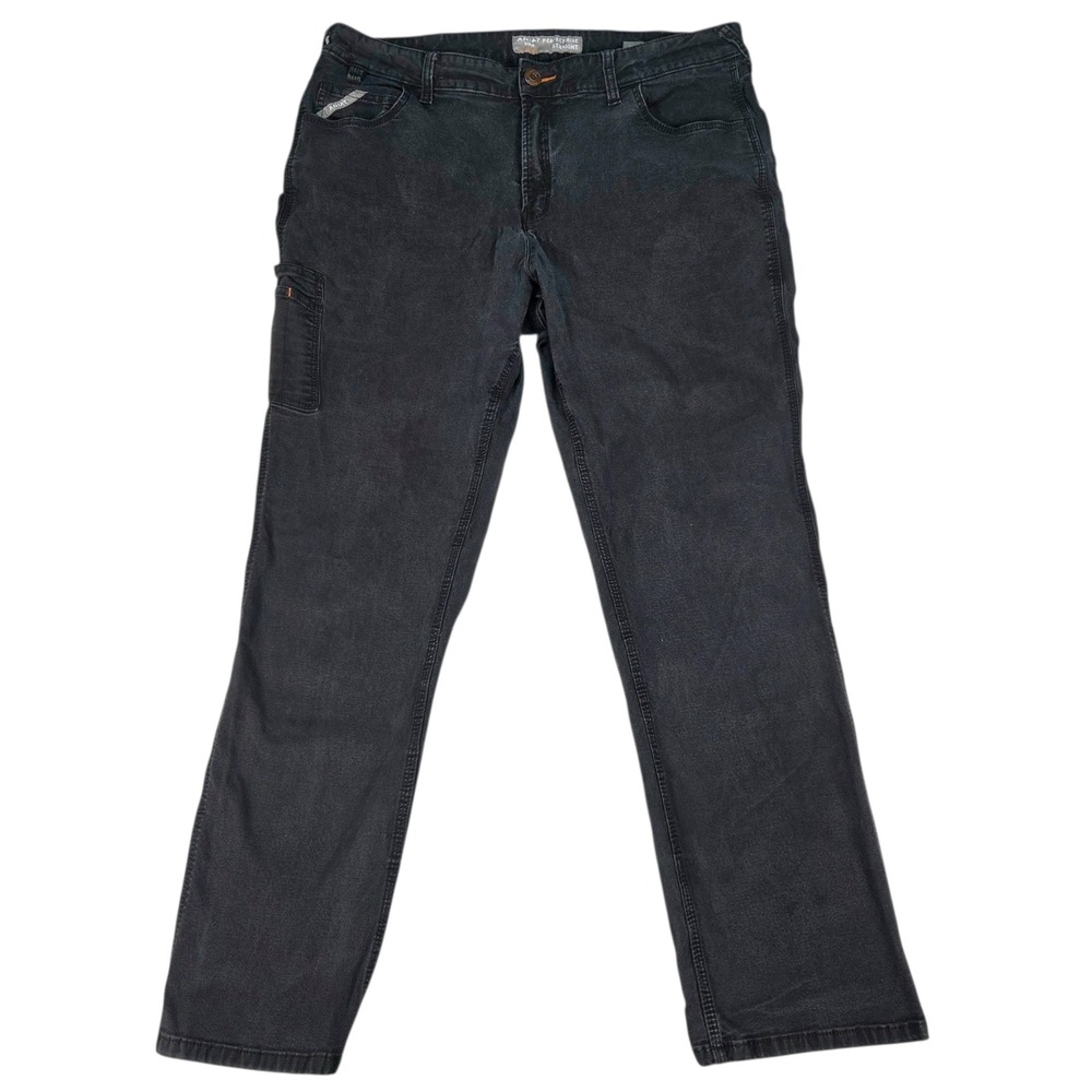 Ariat Rebar Perfect Rise Straight Leg Pants Mens 36"×31" Black Utility Workwear